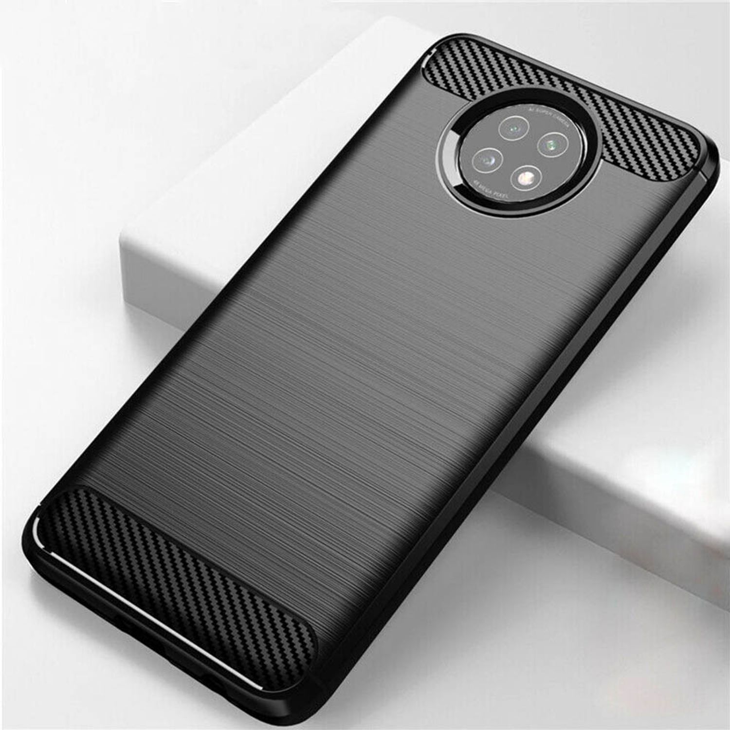Husa Techsuit - Carbon Silicone - Xiaomi Redmi Note 9T - Black fotografia produsului View 2 L