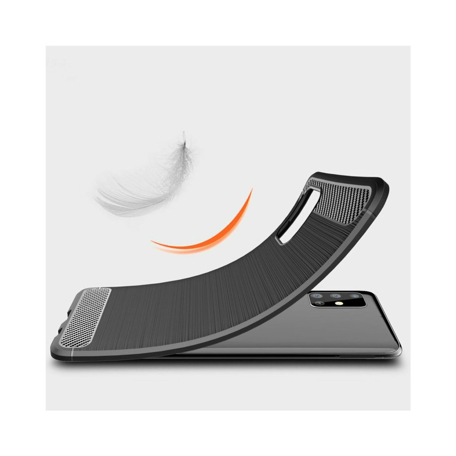 Husa Techsuit - Carbon Silicone - Samsung Galaxy A71 - Black fotografia produsului View 2 L