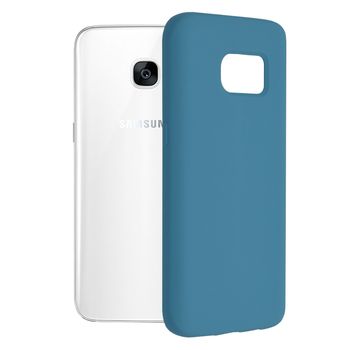 Husa premium techsuit - soft edge silicone - samsung galaxy s7 edge - denim blue