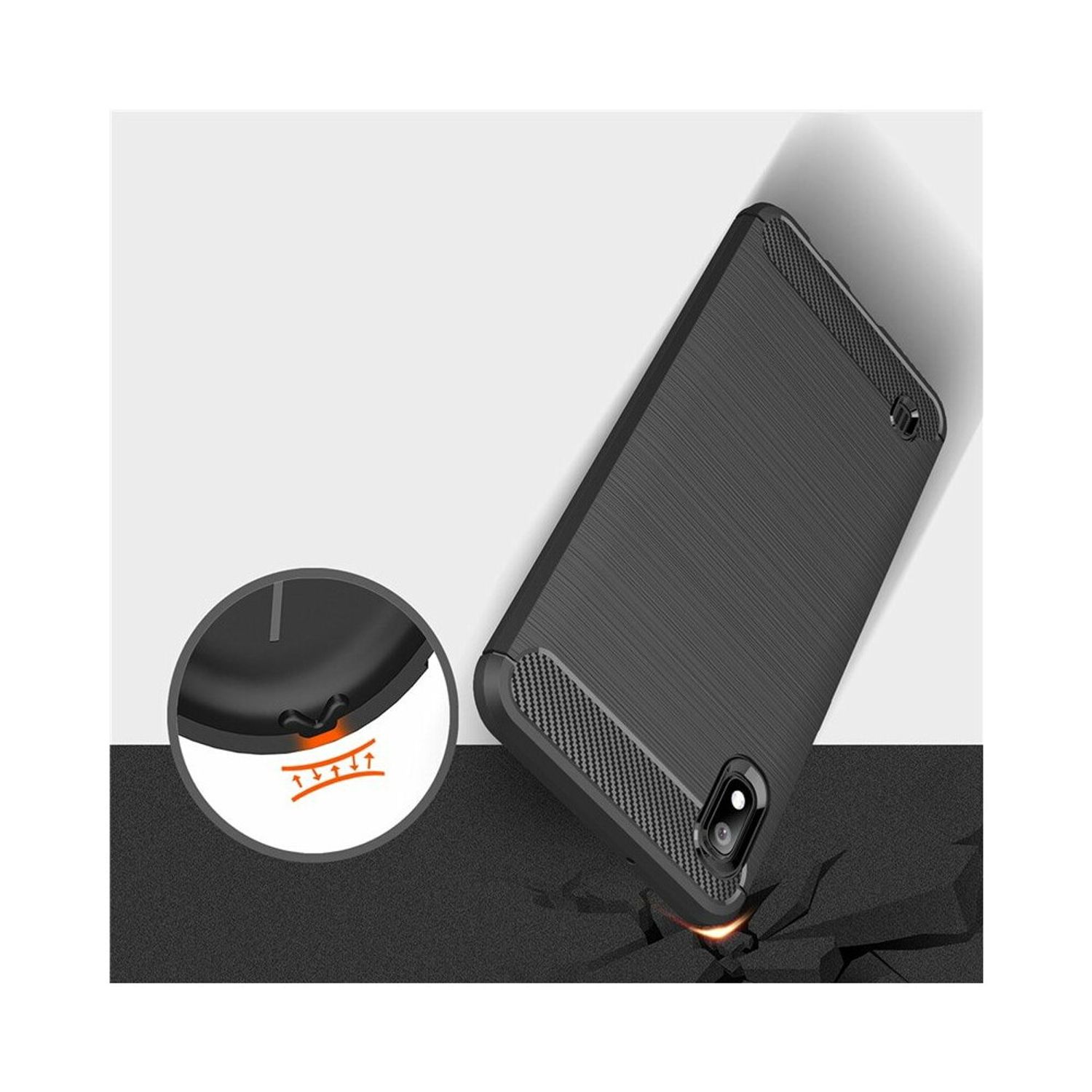 Husa Techsuit - Carbon Silicone - Samsung Galaxy A10 / M10 - Black fotografia produsului View 3 L
