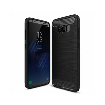 Husa techsuit - carbon silicone - samsung galaxy s8 plus - black