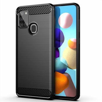 Husa techsuit - carbon silicone - samsung galaxy a21s - black