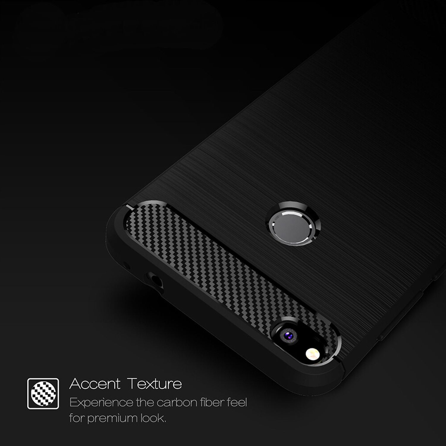 Husa Techsuit - Carbon Silicone - Huawei P9 Lite 2017, P8 Lite 2017 - Black fotografia produsului View 2 L