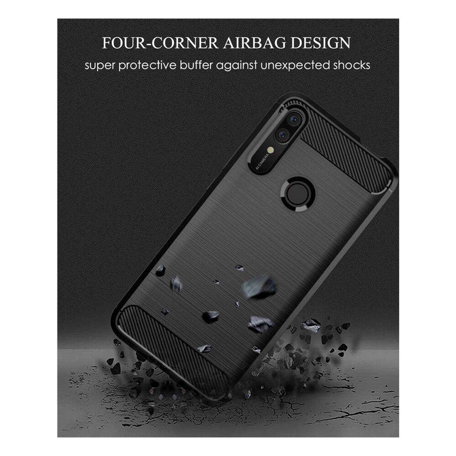 Husa Techsuit - Carbon Silicone - Huawei P Smart Z - Black fotografia produsului View 2 L