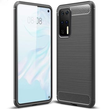 Husa techsuit - carbon silicone - huawei p40 pro plus - black