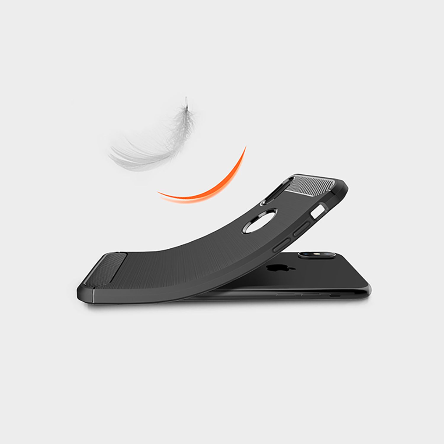 Husa Techsuit - Carbon Silicone - iPhone XS Max - Black fotografia produsului View 3 L