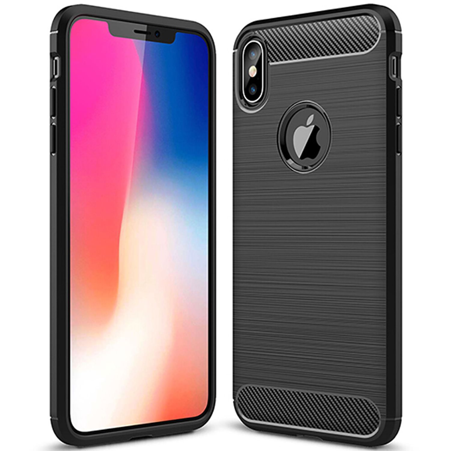 Husa Techsuit - Carbon Silicone - iPhone XS Max - Black fotografia produsului