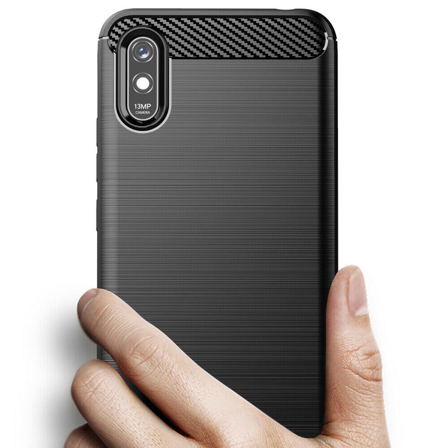 Husa Techsuit - Carbon Silicone - Xiaomi Redmi 9A - Black fotografia produsului View 3 L