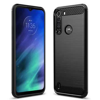Husa techsuit - carbon silicone - motorola one fusion - black