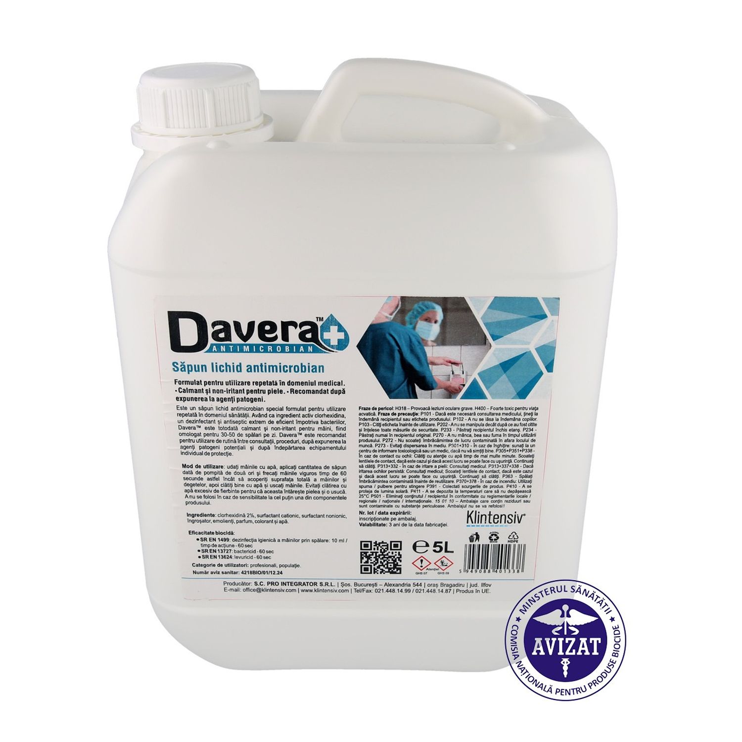 Sapun lichid antimicrobian, DAVERA SOAP, 5L fotografia produsului