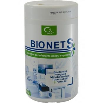 BIONET S – Servetele dezinfectante suprafete, 150 buc/cutie BIONET