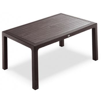 Masa gradina, terasa raki classi ratan 90x150xh75cm, polipropilena/fibra sticla culoare cafea