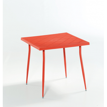 Masa patrata raki carmen 80x80xh75,5cm din polipropilena cu fibra de sticla culoare orange