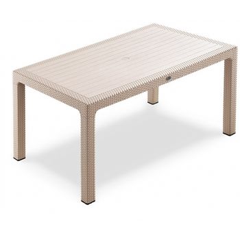 Masa gradina, terasa raki classi ratan 90x150xh75cm polipropilena/fibra sticla culoare cappuccino