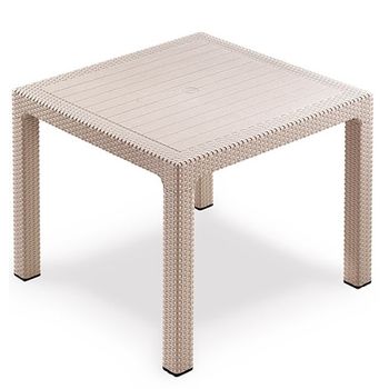 Masa gradina, terasa raki classi ratan 90x90xh75cm, polipropilena/fibra sticla culoare cappuccino