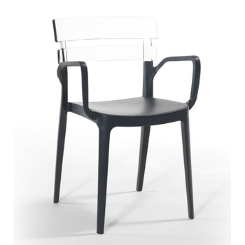 Scaun terasa cu brate, raki bermuda bistro 54,5x45,3xh81,6cm din polipropilena cu fibra de sticla