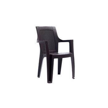 Scaun cu cotiera raki elegance rattan 62x57xh88cm din polipropilena maro