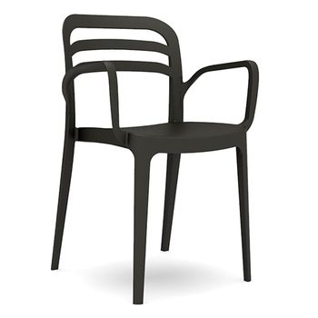 Scaun bar cu brate raki aspendos 54,5x45,3xh81,6cm din polipropilena cu fibra de sticla culoare neagra