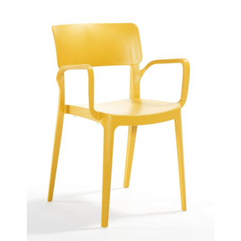 Scaun terasa cu brate raki panora 54,5x54x3xh81,9cm din polipropilena cu fibra de sticla culoare galbena