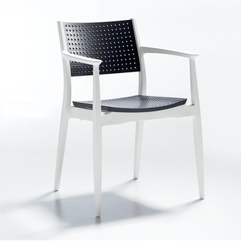 Scaun raki seginius alb antracit 44,5x56xh81,5cm din polipropilena cu fibra de sticla