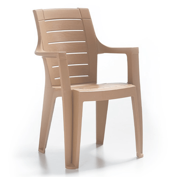 Scaun cu cotiera raki elegance wood 62x57xh88cm din polipropilena cappuccino