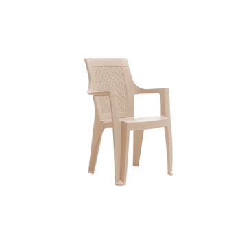 Scaun cu cotiera raki elegance rattan 62x57xh88cm din polipropilena cappuccino