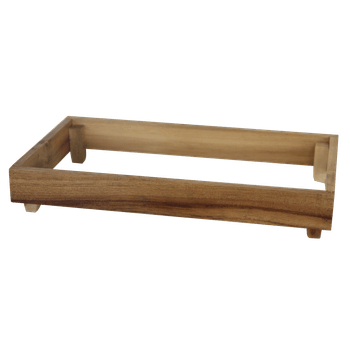 Suport din lemn salcam raki 34,5x19,6x5,5cm pentru platou ardezie 32,5x17,6cm