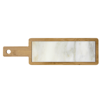Set platou servire marmura raki 30x10x1cm cu suport bambus 45x13x1,5cm