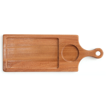 Platou pentru servire raki 35x15x1,5cm cu maner, din lemn