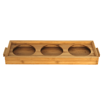 Suport bambus pentru 3 borcane raki 55x20xh5cm