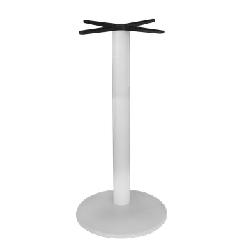 Picior, baza metalica masa bar, pentru blat rotund sau patrat raki 43xh110cm alb