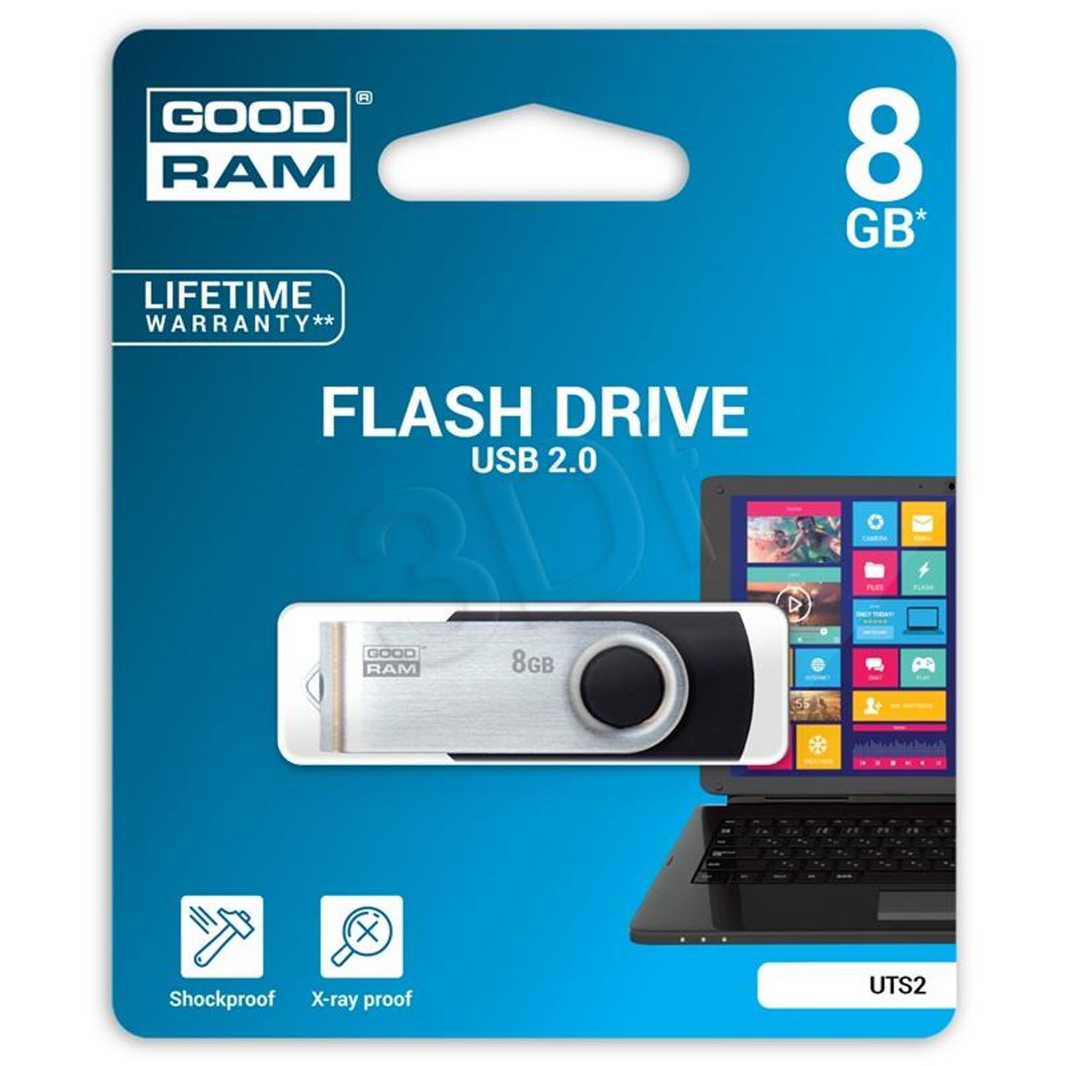 Stick memorie USB Flash drive 2.0, 8 GB, Goodram UTS2 fotografia produsului View 2 L