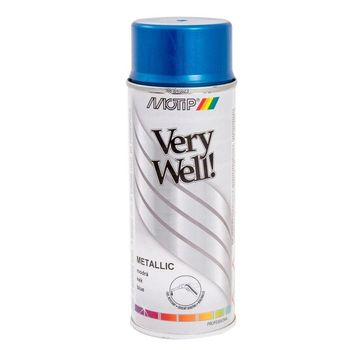 Vopsea spray decorativa metalizata motip very well, acrilica, 400 albastru