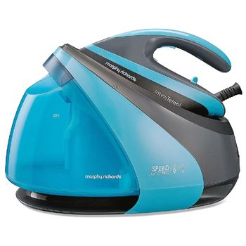 Statie de calcat morphy richards speed steam pro 332103eerrom, 3000 w, 7 bari, 1.6 l, talpa ceramica, 160 g/min, intellitemp, negru/albastru