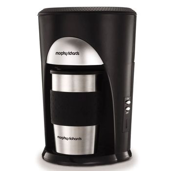 Cafetiera morphy richards coffee on the go 162740eerrom, 0.3l, cana termica de calatorie, oprire automata, negru/cupru