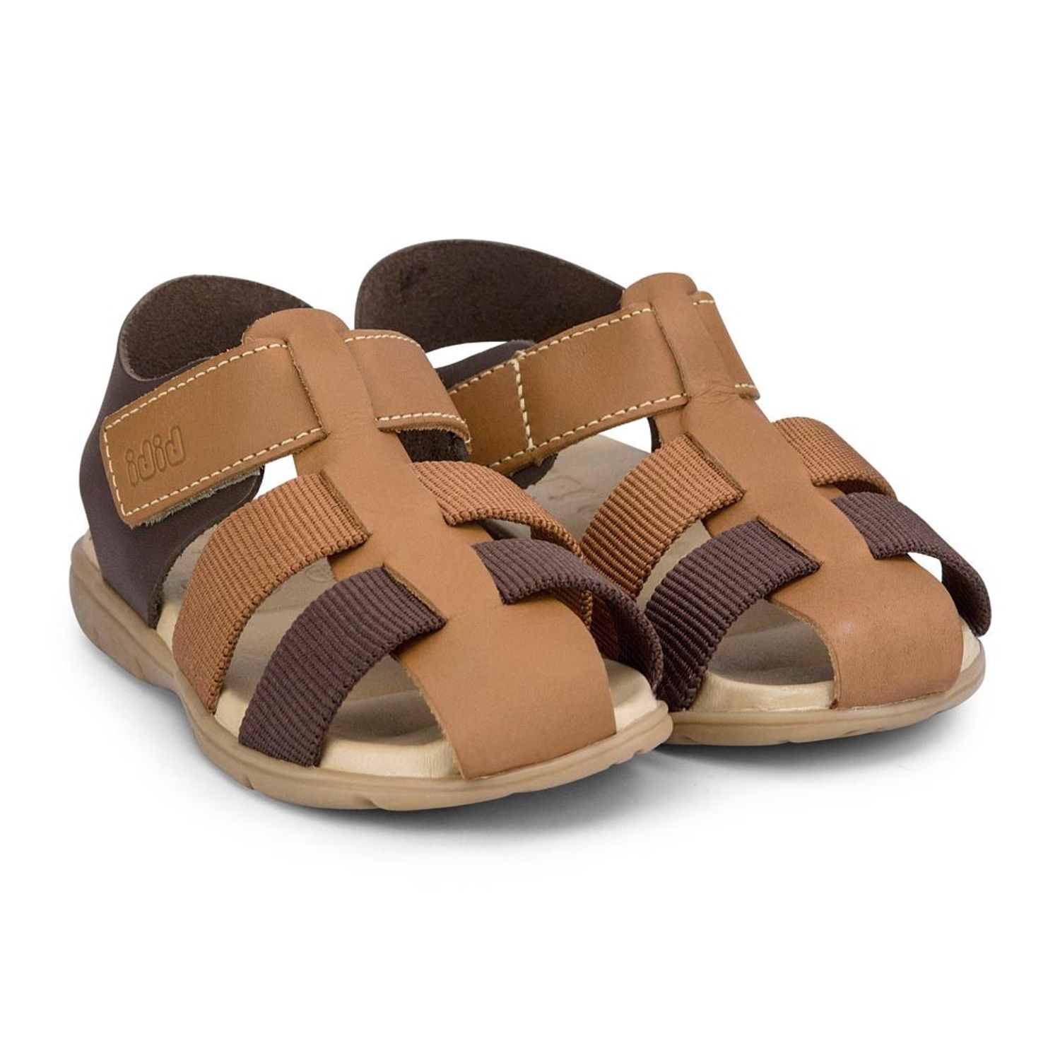Sandale Baieti BIBI Basic Mini Caramel/Expresso, 34 fotografia produsului