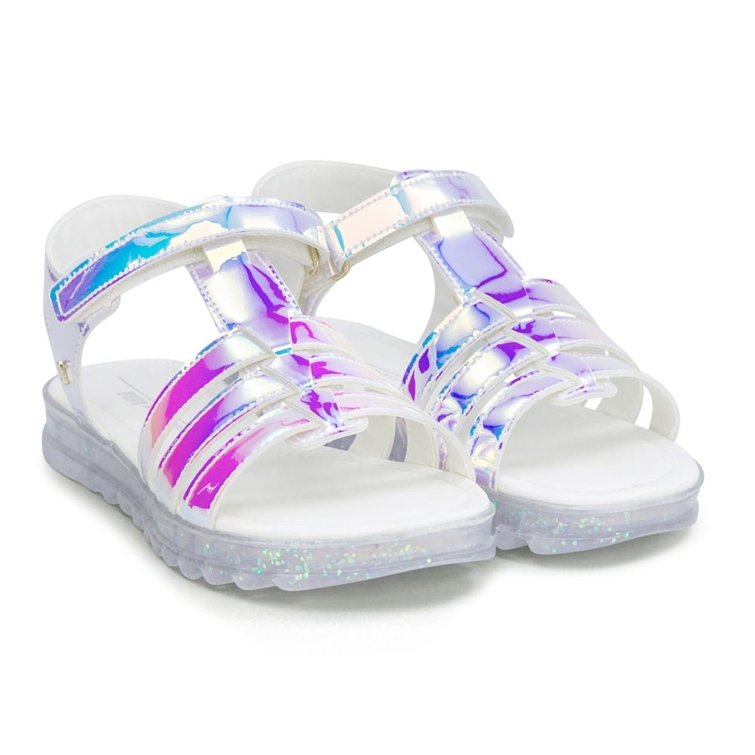 Sandale Fete BIBI Flat Form Holografic Glitter, 33 fotografia produsului