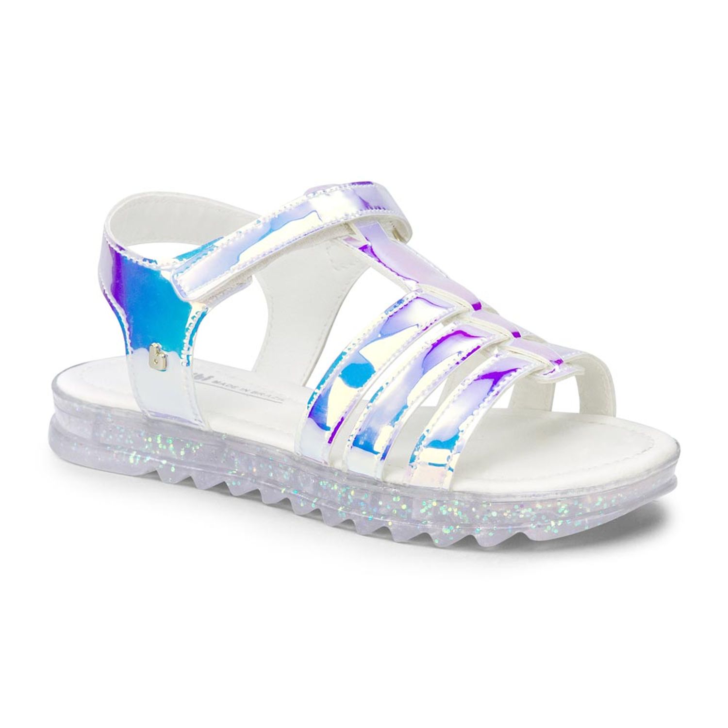 Sandale Fete BIBI Flat Form Holografic Glitter, 33 fotografia produsului View 2 L