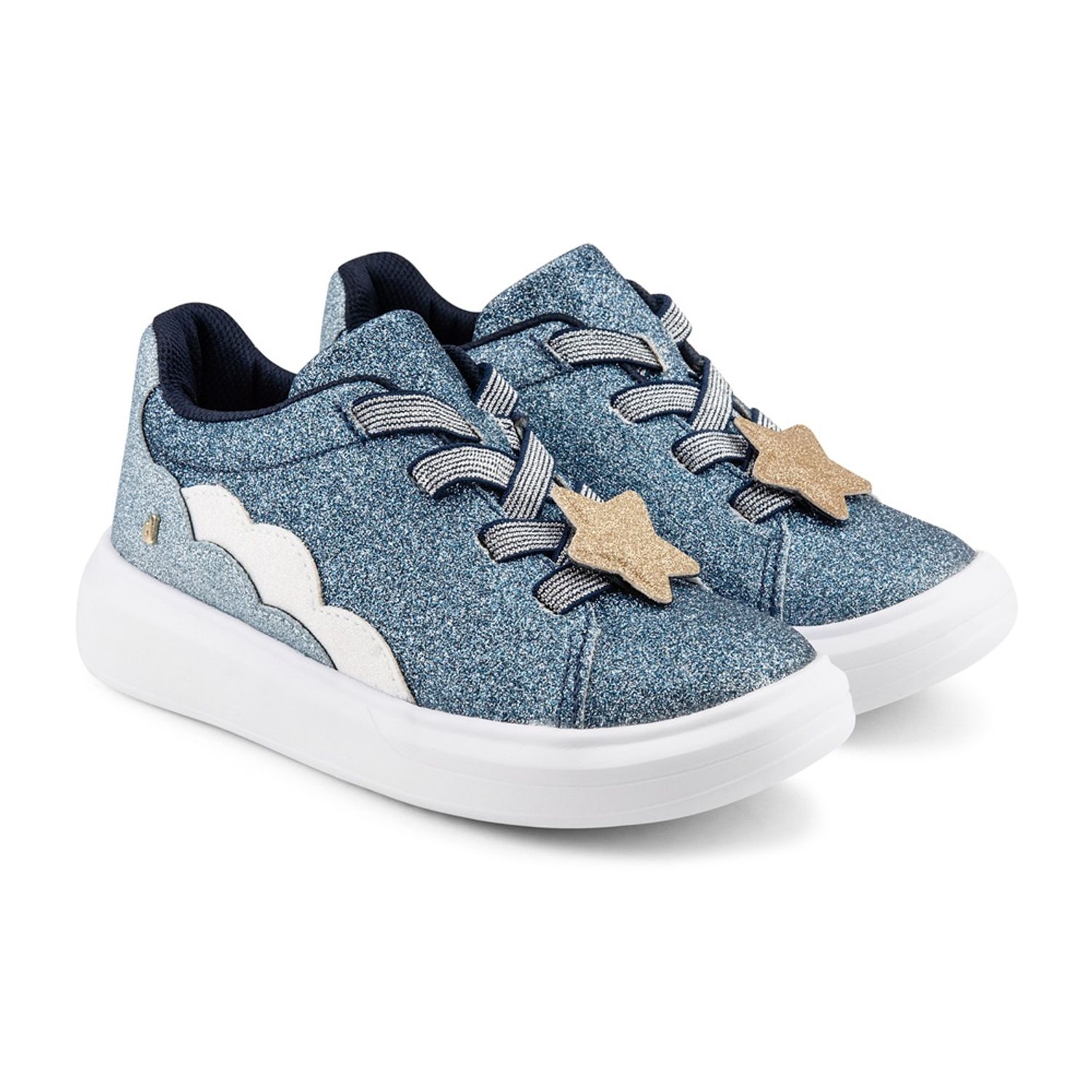 Pantofi Fete Bibi Glam Blue cu Sireturi Elastice, 35 fotografia produsului