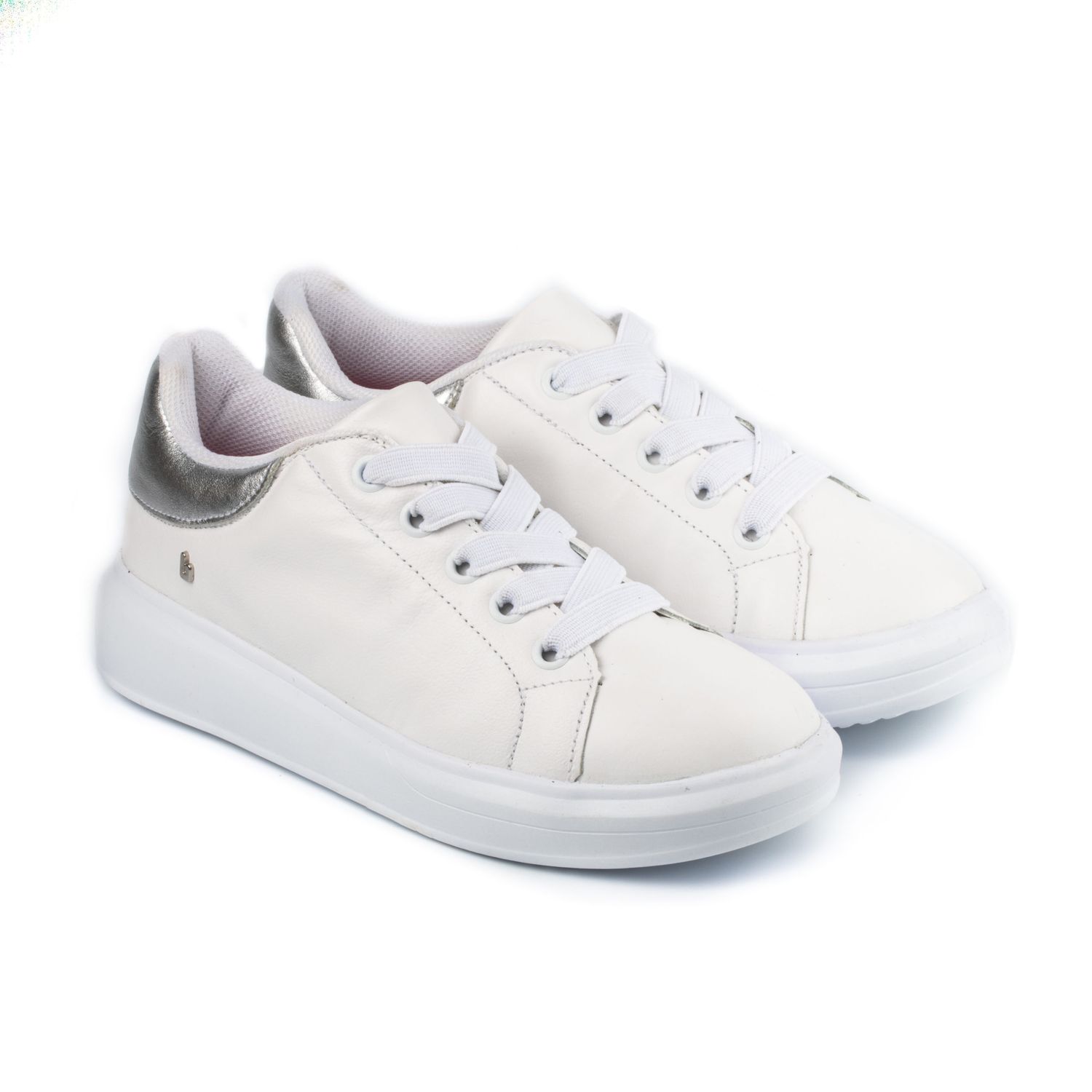 Pantofi Fete Bibi Glam Albi/Silver, 34 fotografia produsului
