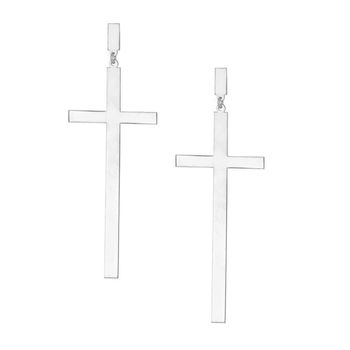 Cercei cruce din argint lungi cm12037