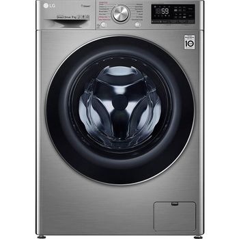 Masina de spalat rufe slim, lg, f2wn6s7s2t, 7 kg, steam, ai dd, wi-fi, clasa e, argintiu