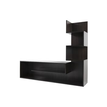Comoda living cu rafturi, wenge, 155x28x121cm