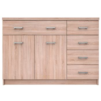 Comoda cu 2 usi + 5 sertare, 120x33x85cm