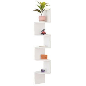 Raft de colt molly, alb, 148x20x20cm