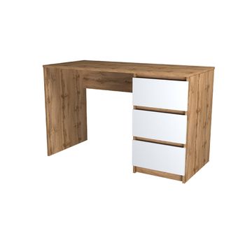 Birou oscar stejar taho / alb cu 3 sertare, 120x60x75cm