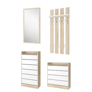 Set mobilier hol borneo stejar sonoma / alb, 115x26x210cm