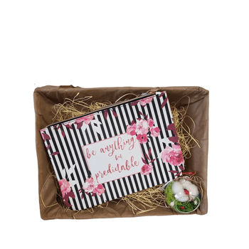 Set cadou portfard si decoratiune glob floare bumbac si licheni