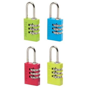 Lacat bagaje din aluminiu solid protejat master lock 7620eurdcol, corp 20mm, clasa securitate 3/10 cifru