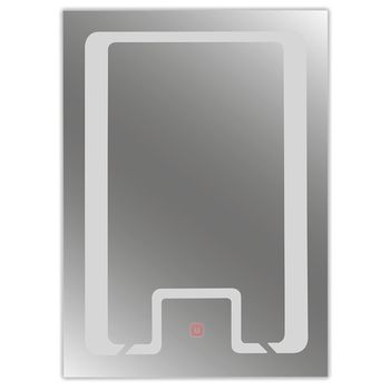 Oglinda baie, moderna dreptunghiulara, 80 x 60 cm, iluminta led touch senzor, cadran lumina intrerupta